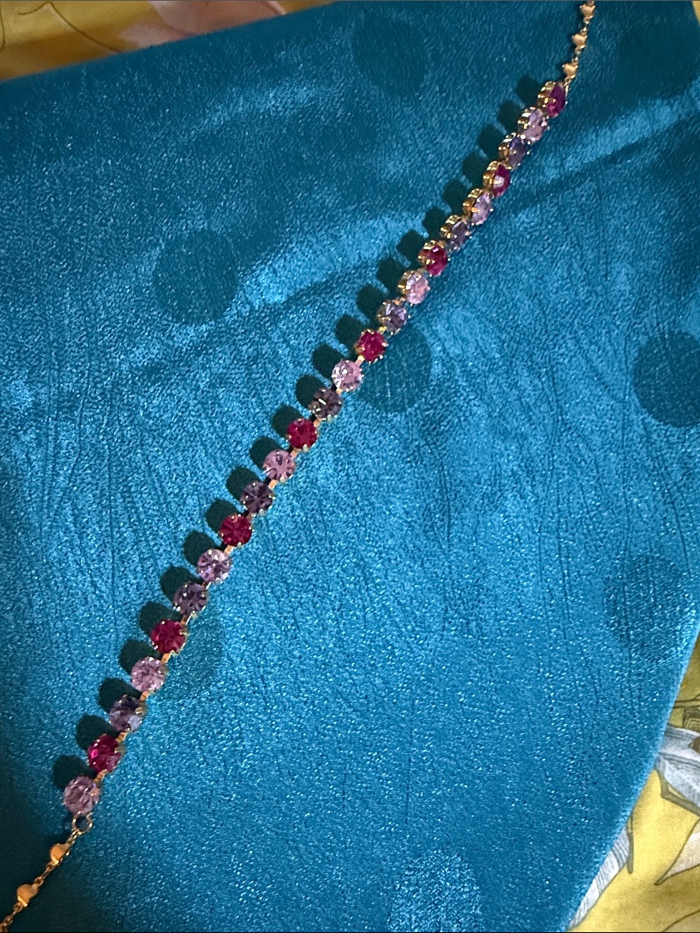 Gold-Tone Pink & Red Crystal Tennis Bracelet - Women Accessories